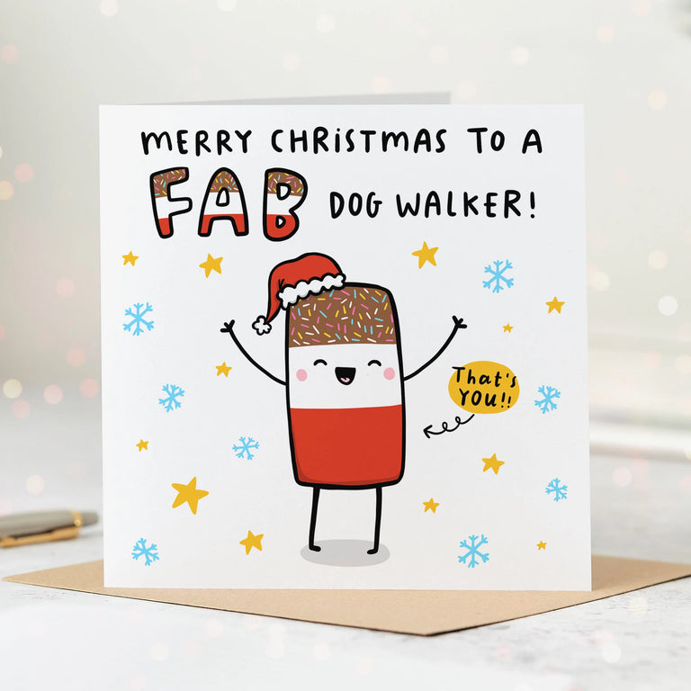Fab Dog Walker Christmas Card