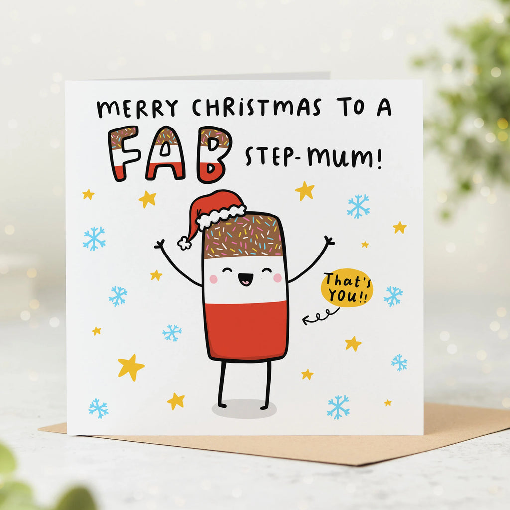 Fab Step Mum Christmas Card