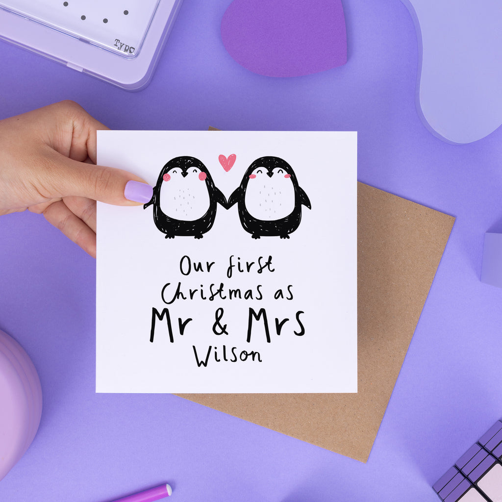 First Christmas Mr & Mrs Personalised Card