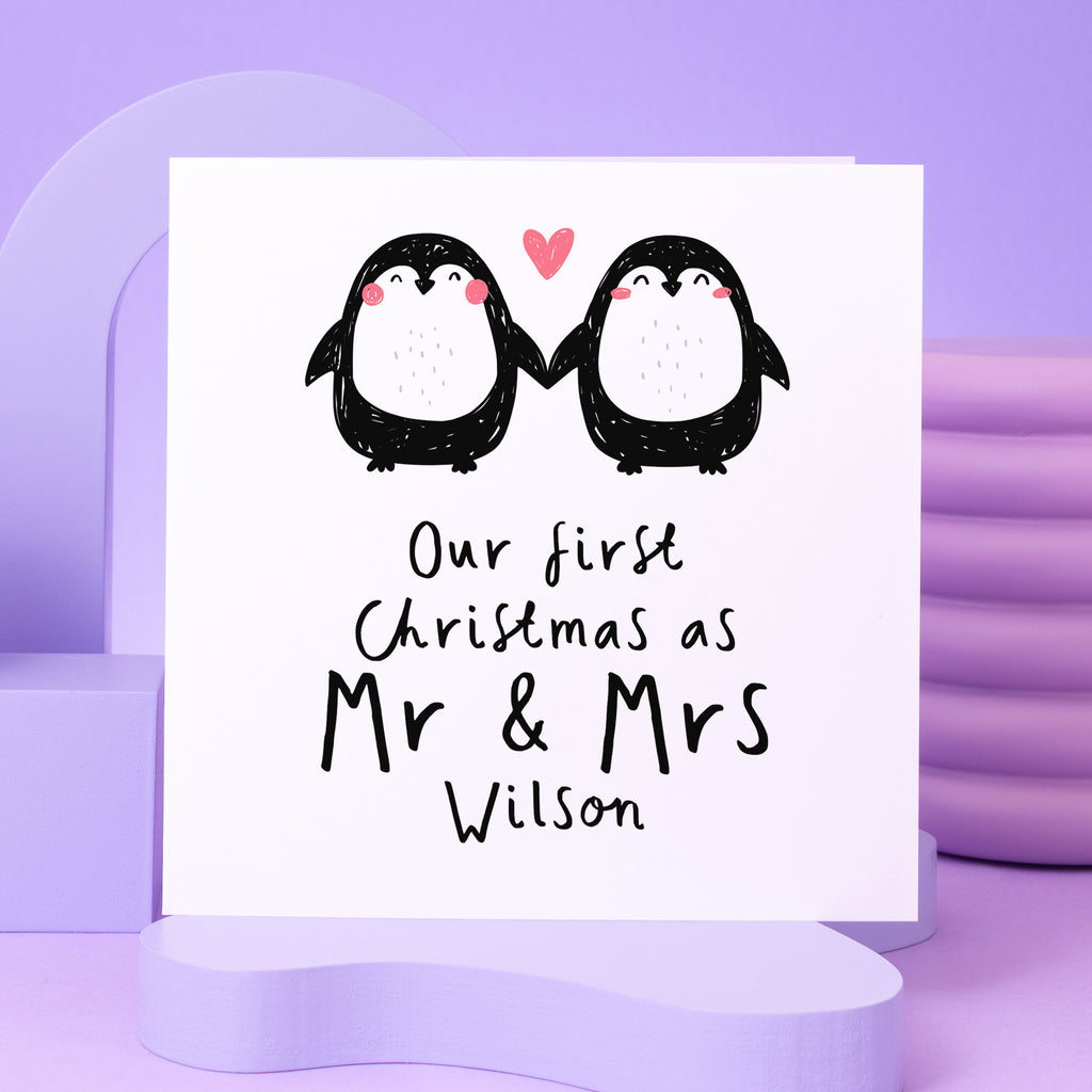 First Christmas Mr & Mrs Personalised Card