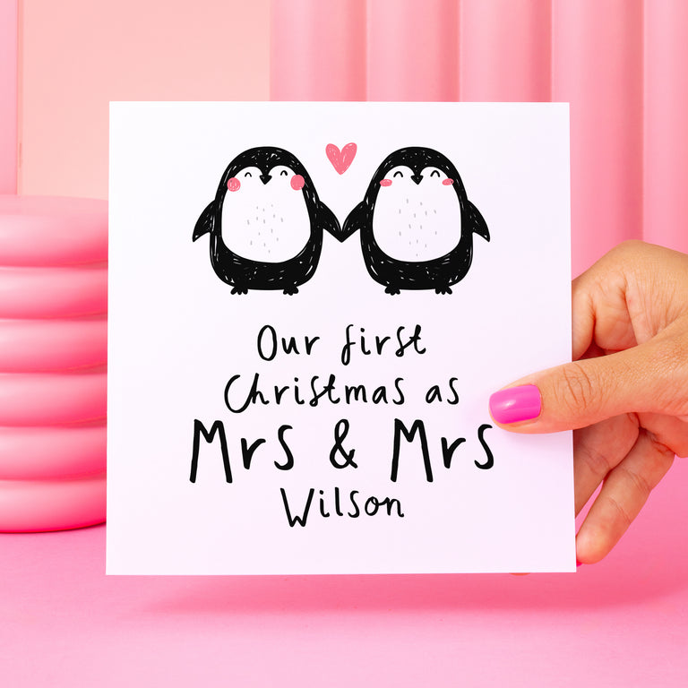 First Christmas Mrs & Mrs Personalised Card