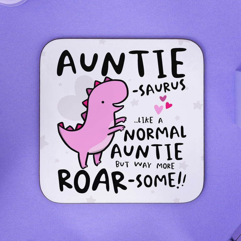 Auntiesaurus Birthday Coaster