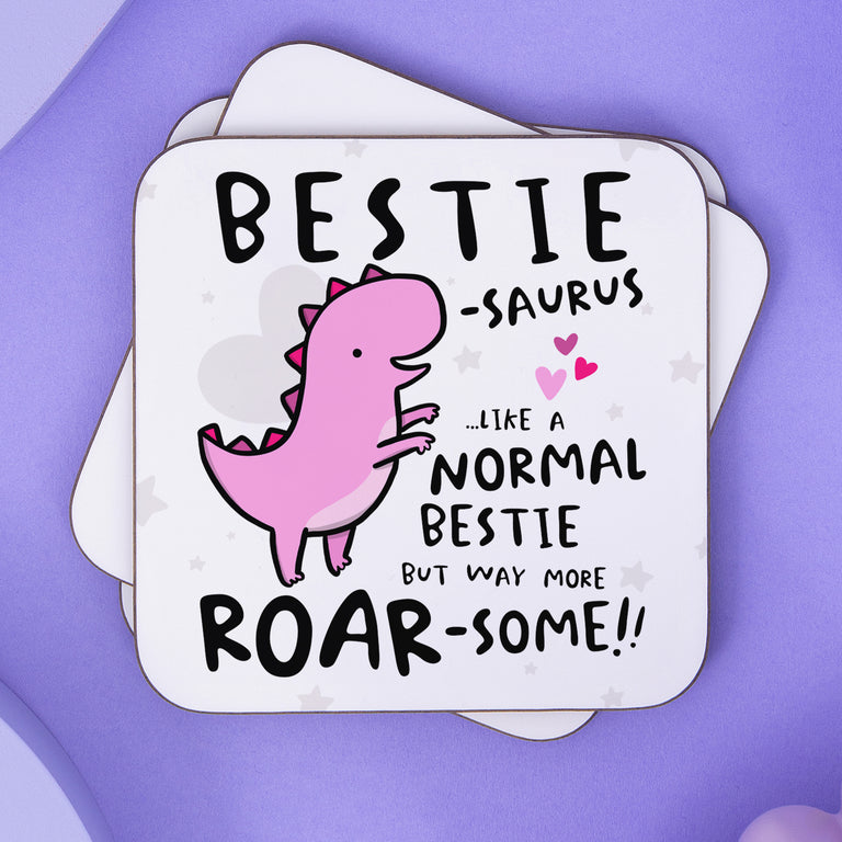 Bestiesaurus Birthday Coaster