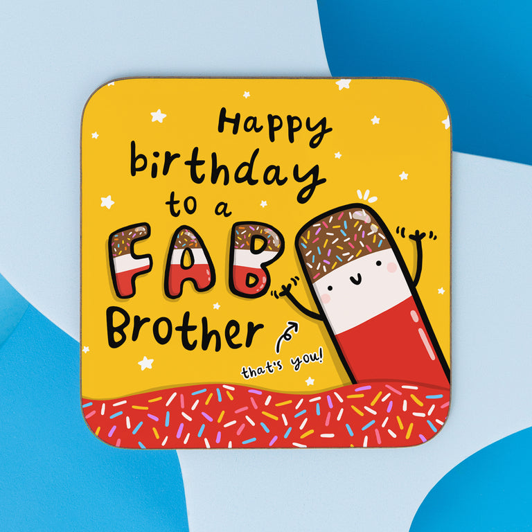 Fab Brother Birthday Coaster