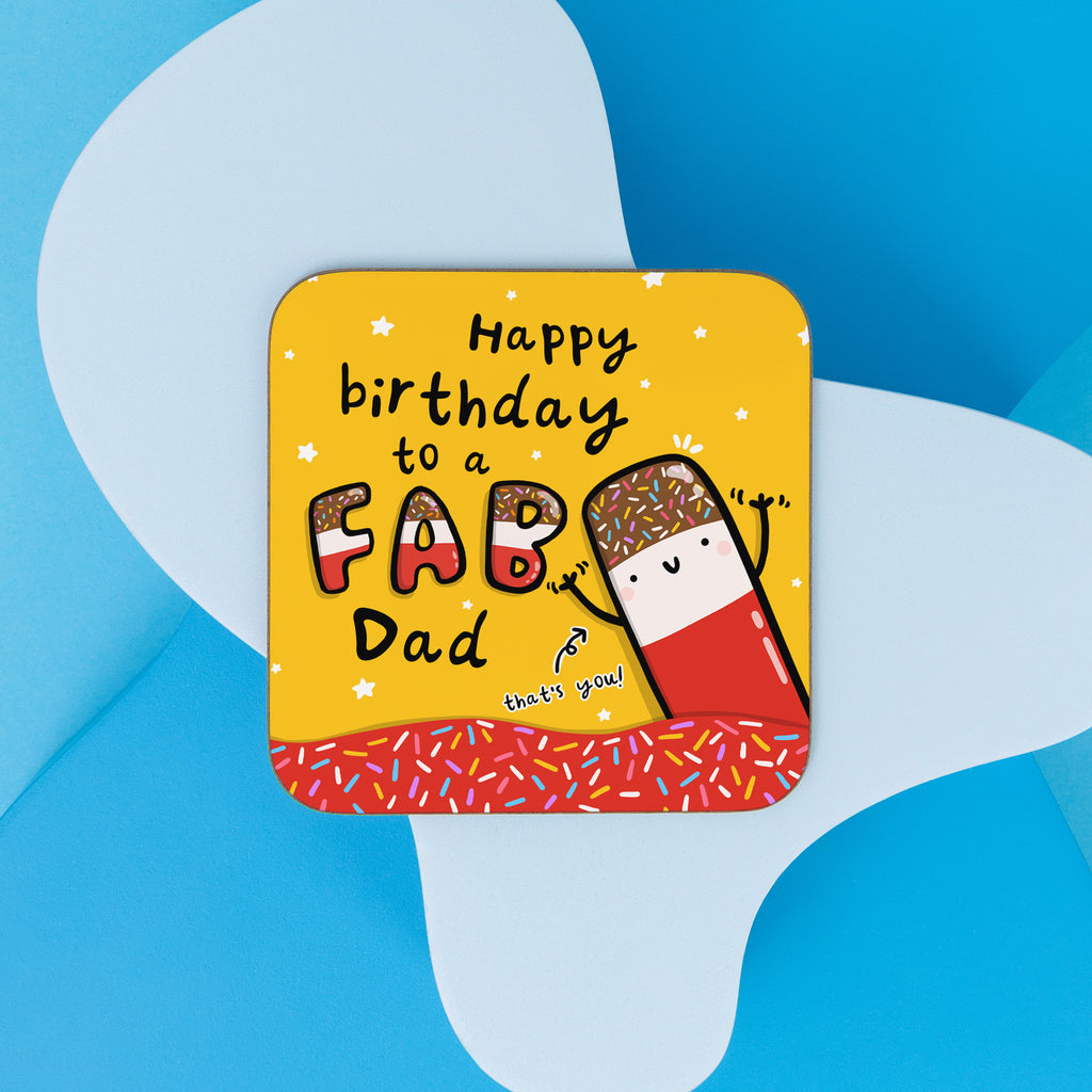 Fab Dad Birthday Coaster