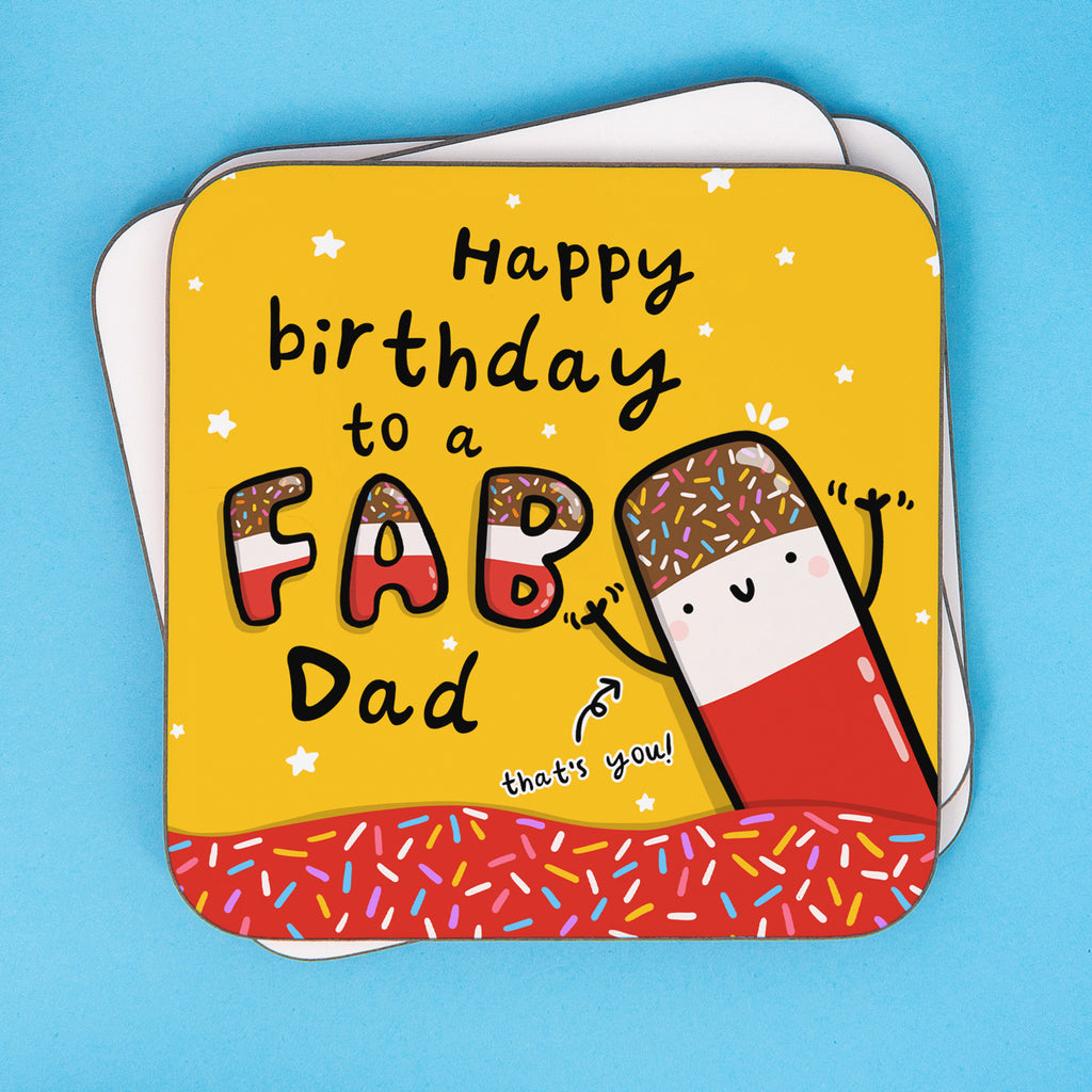 Fab Dad Birthday Coaster