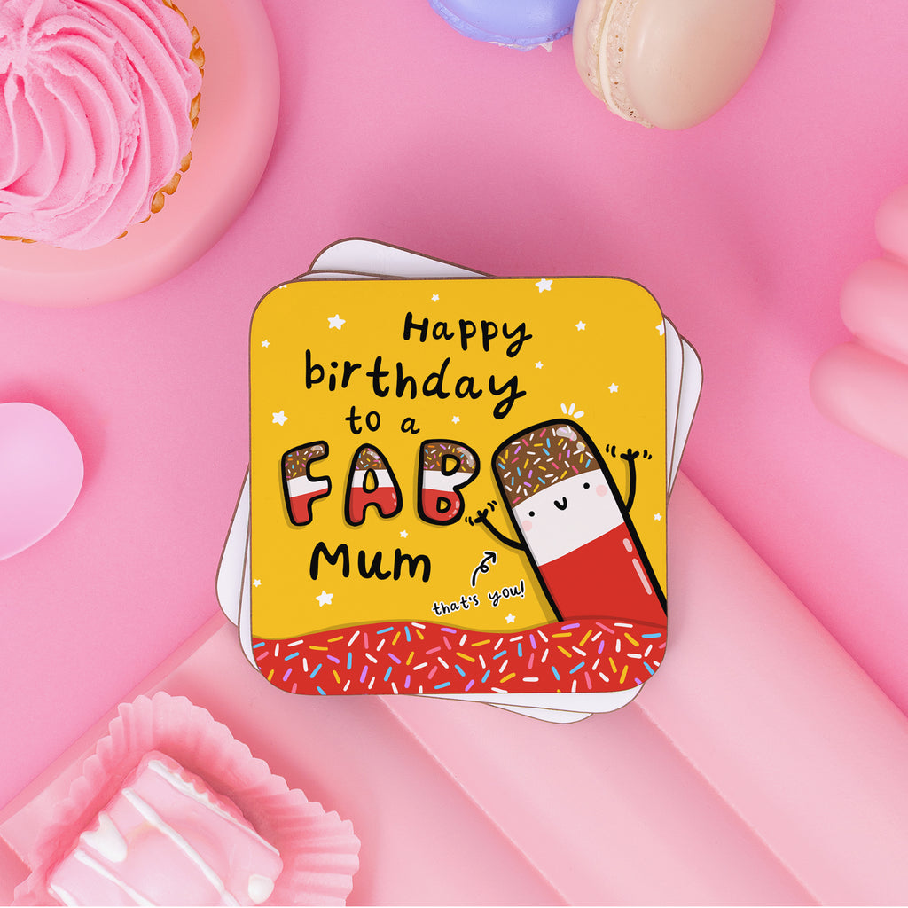 Fab Mum Birthday Coaster