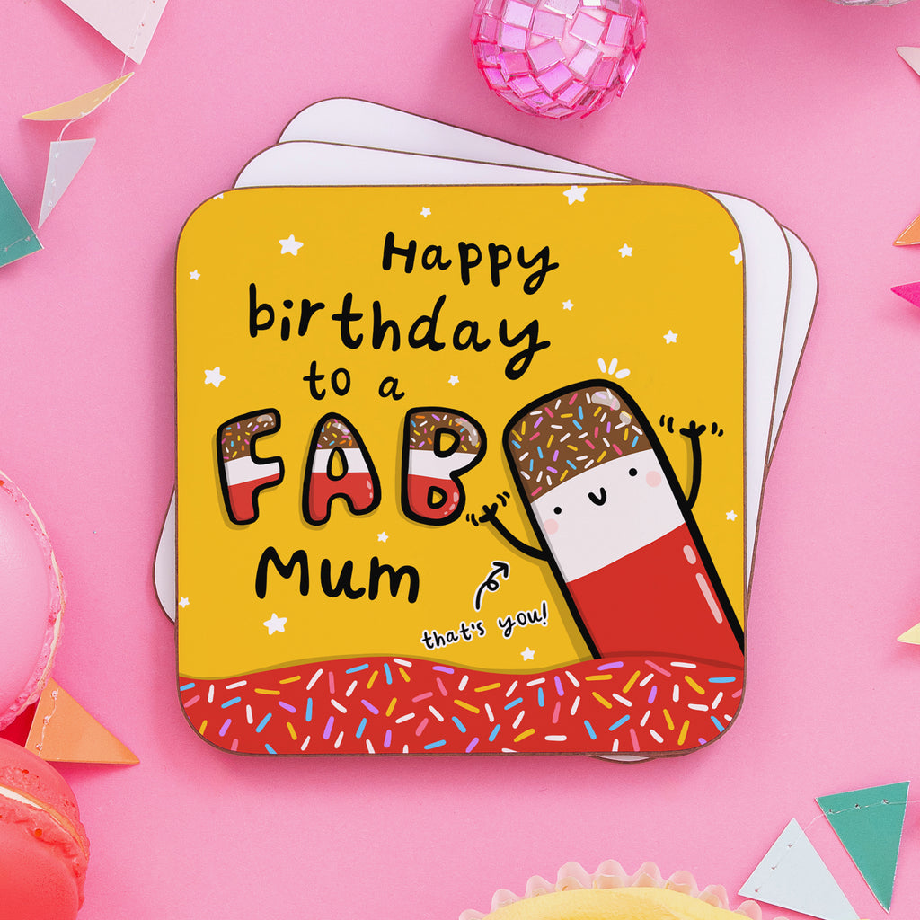 Fab Mum Birthday Coaster