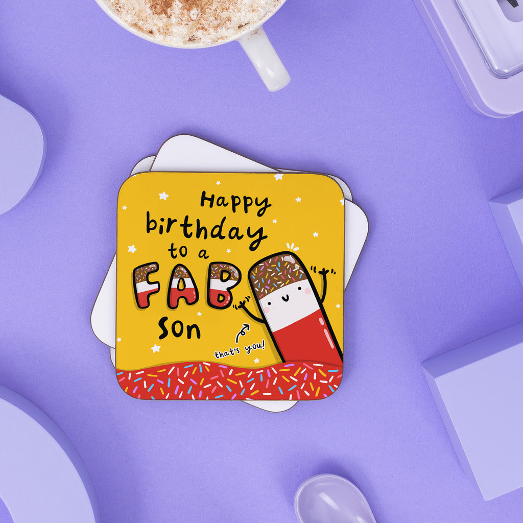 Fab Son Birthday Coaster