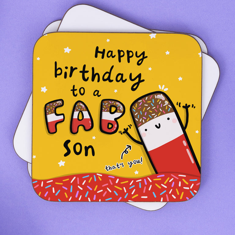 Fab Son Birthday Coaster