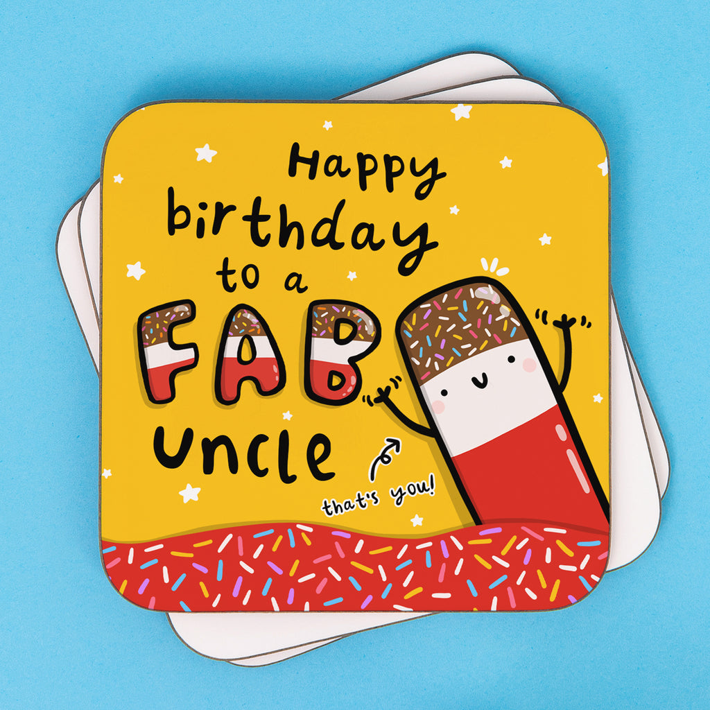 Fab Uncle Birthday Coaster