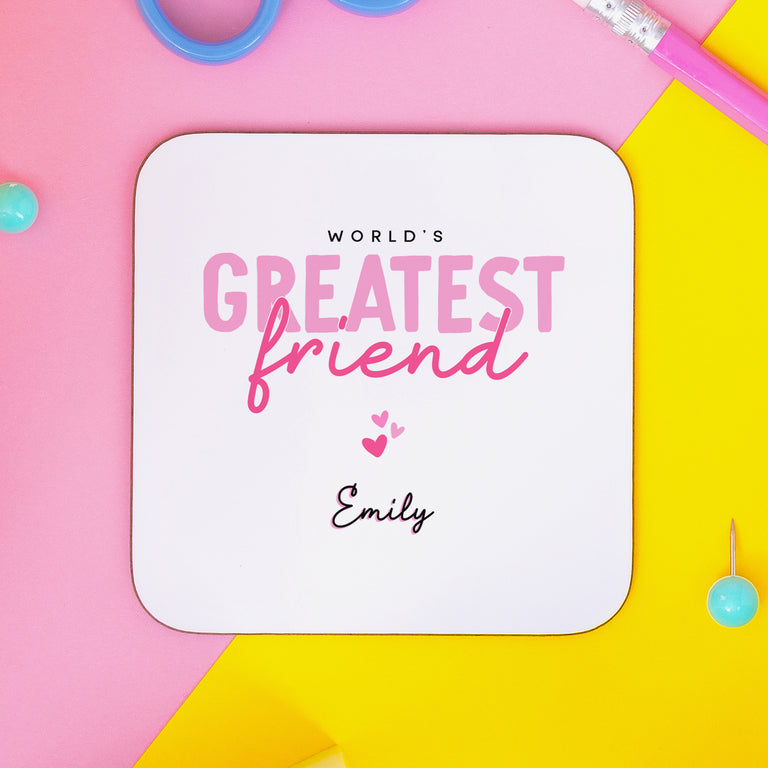 World's Greatest Friend Personalised Name Coaster