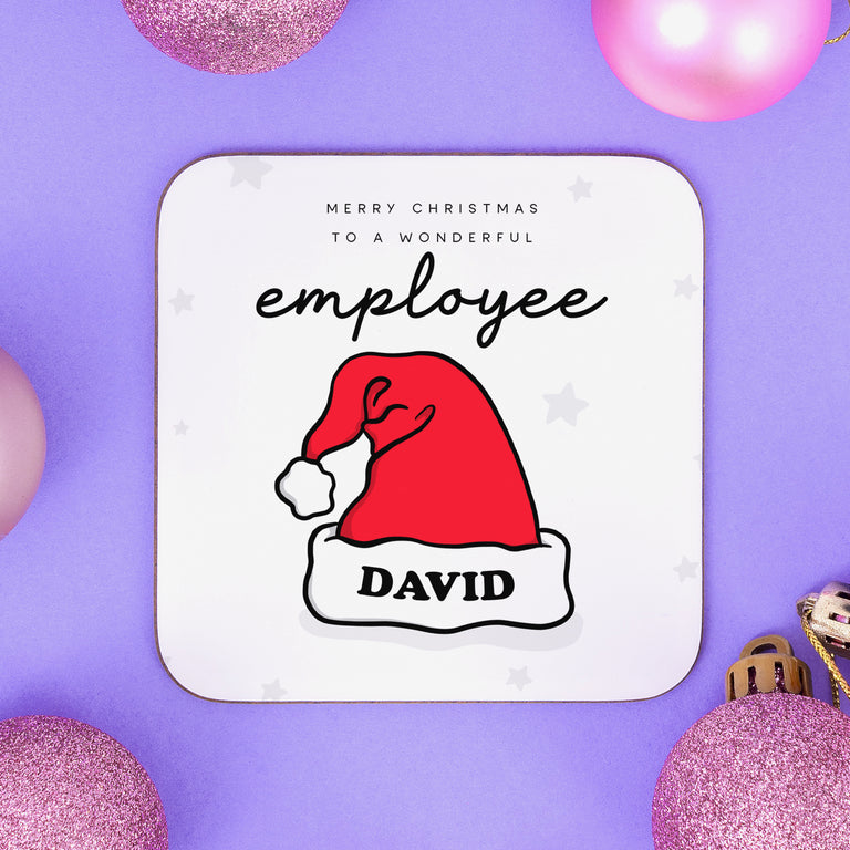 Wonderful Employee Personalised Christmas Coaster