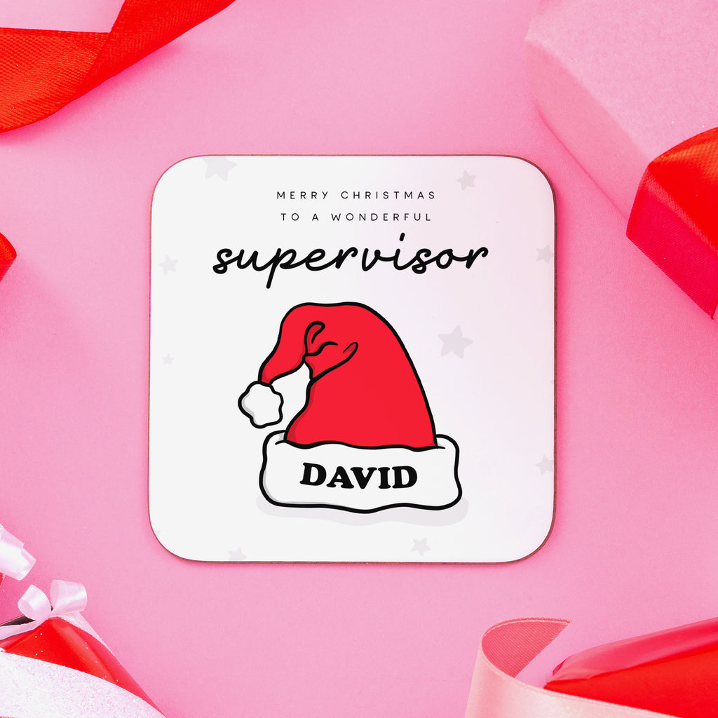 Wonderful Supervisor Personalised Christmas Coaster