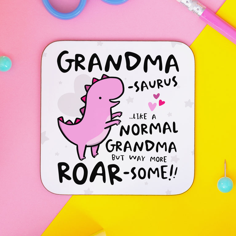 Grandmasaurus Birthday Coaster