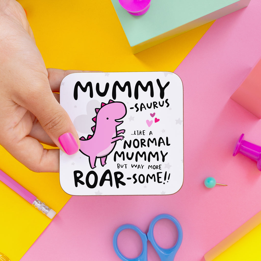 Mummysaurus Birthday Coaster