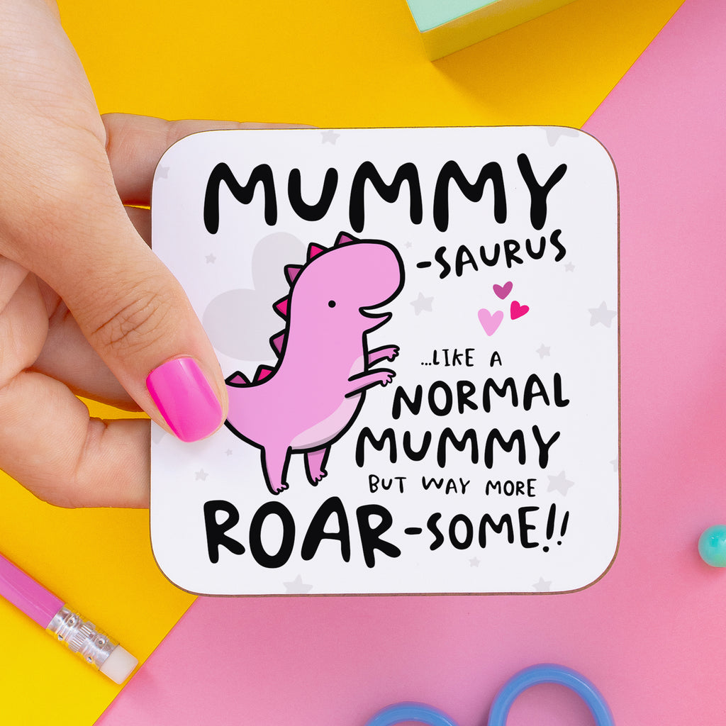 Mummysaurus Birthday Coaster