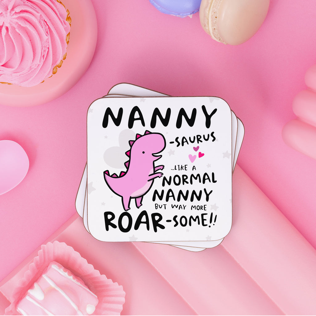 Nannysaurus Birthday Coaster