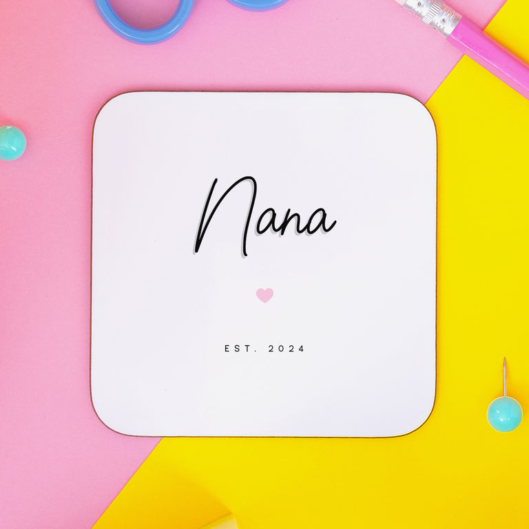 Nana Est. Year Personalised Coaster