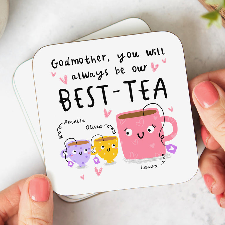 Godmother Our Best-Tea Personalised Coaster