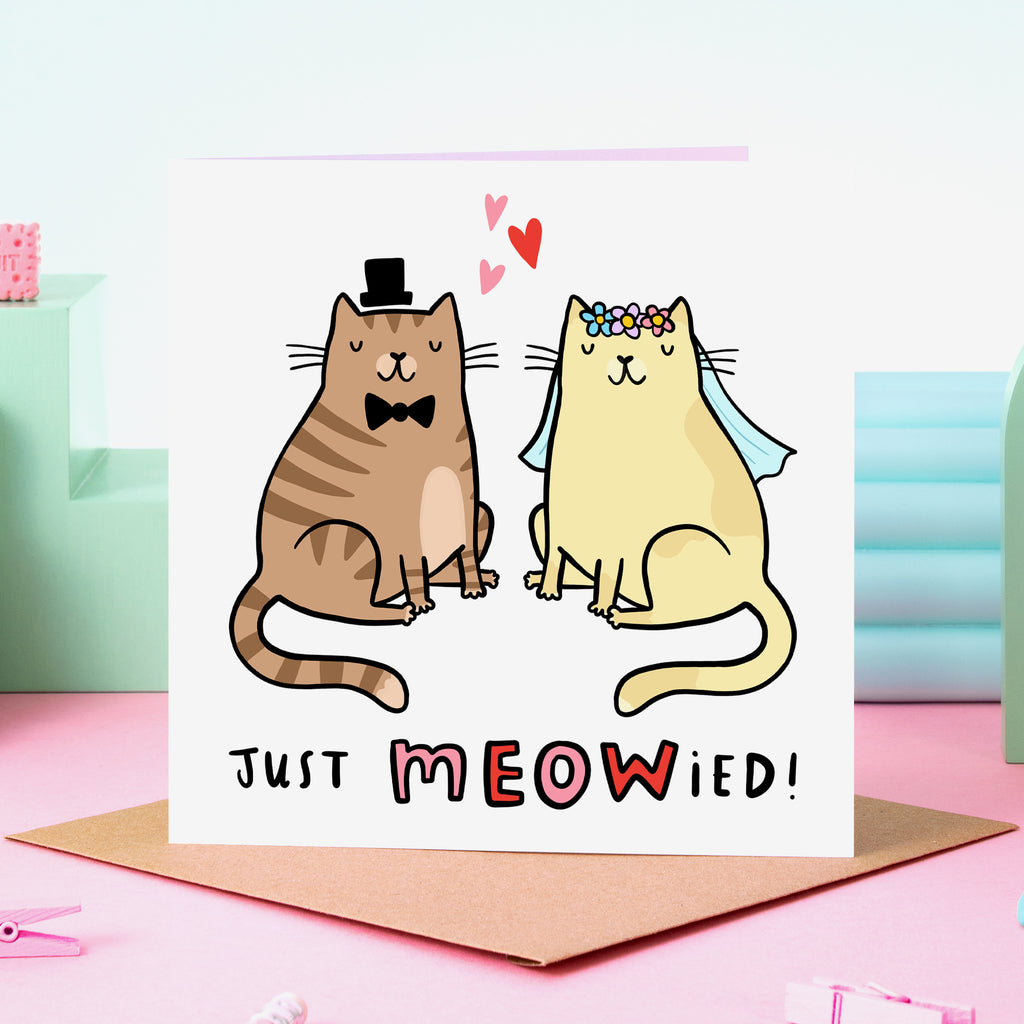 Just Meowied Card - Bride & Groom