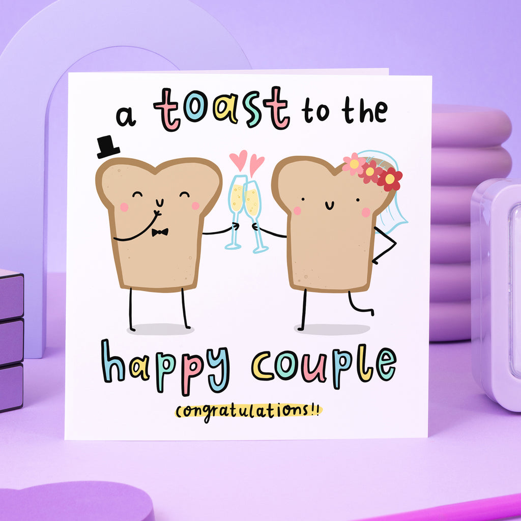 Toast To The Happy Couple Card - Bride & Groom