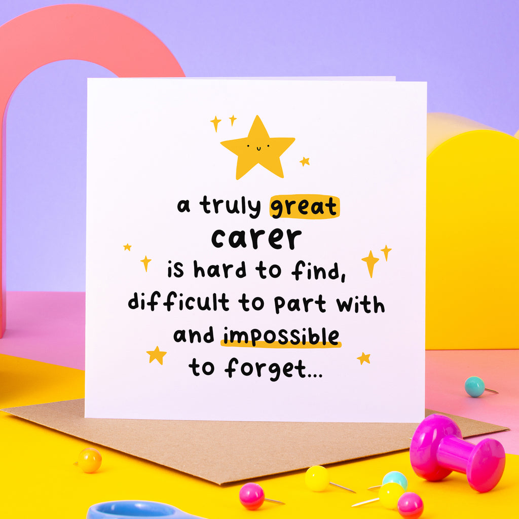 Truly Great Carer Thank You Card