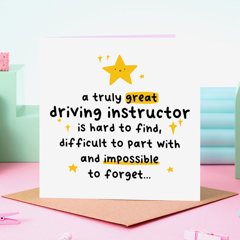Truly Great Driving Instructor Thank You Card