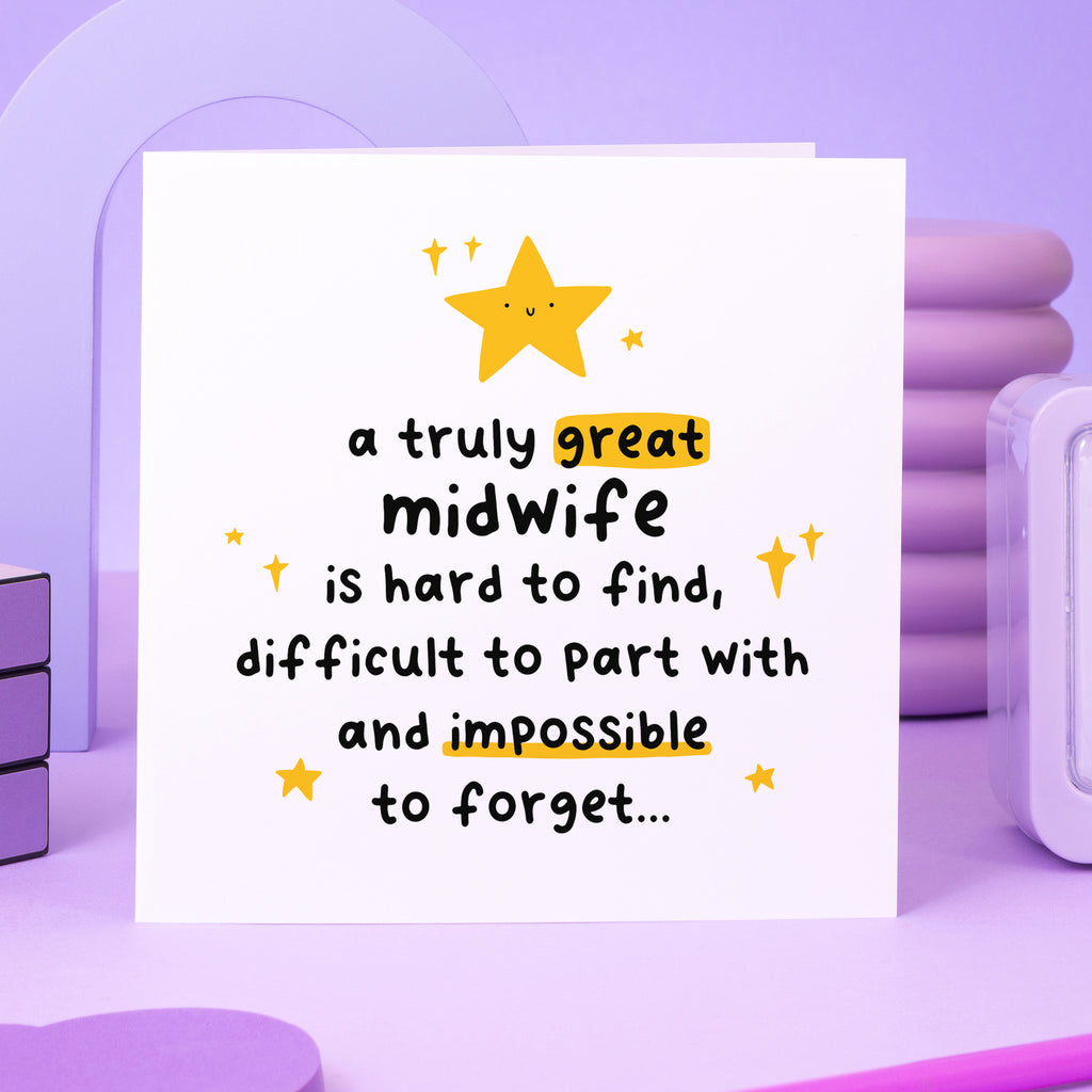 Truly Great Midwife Thank You Card