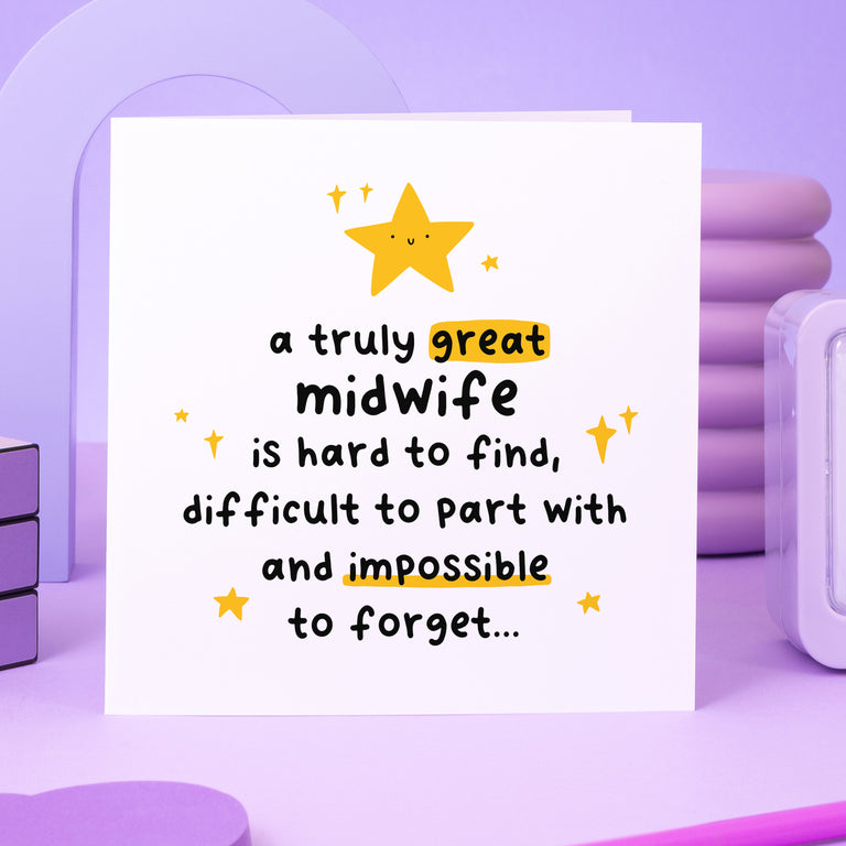 Truly Great Midwife Thank You Card