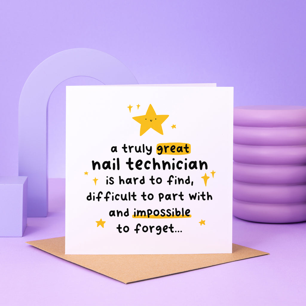 Truly Great Nail Technician Thank You Card