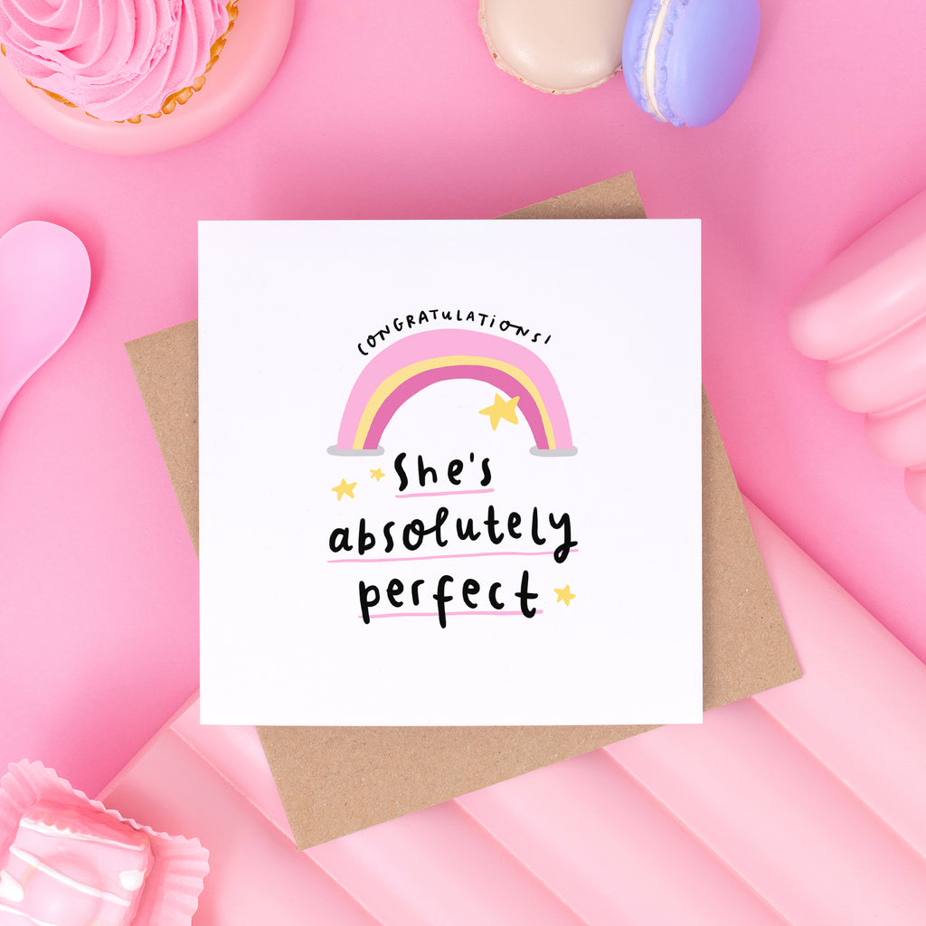Perfect Girl New Baby Card