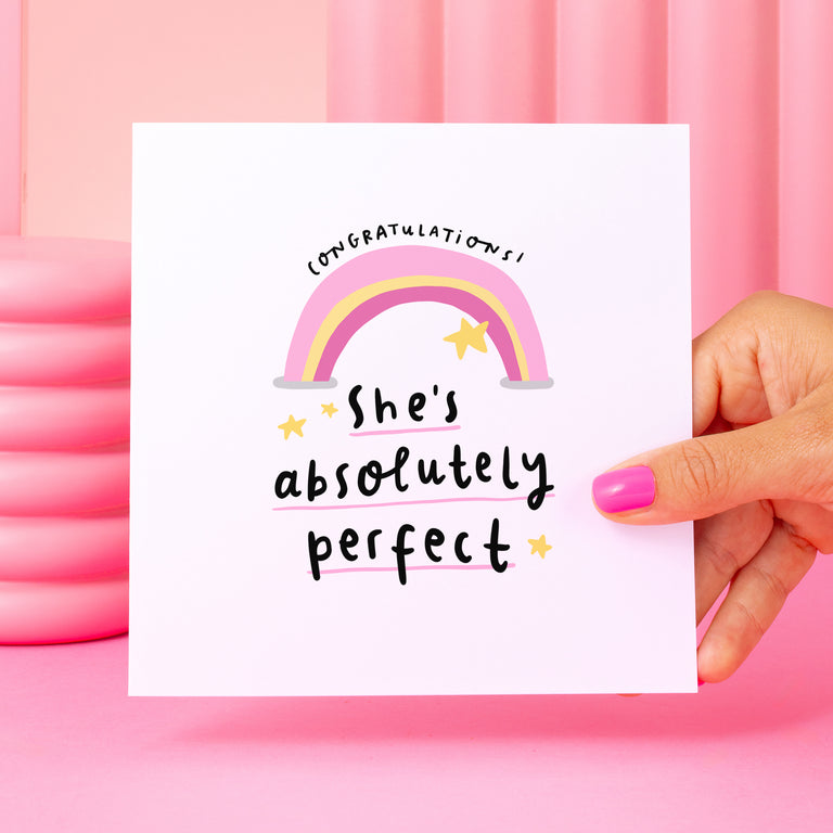 Perfect Girl New Baby Card