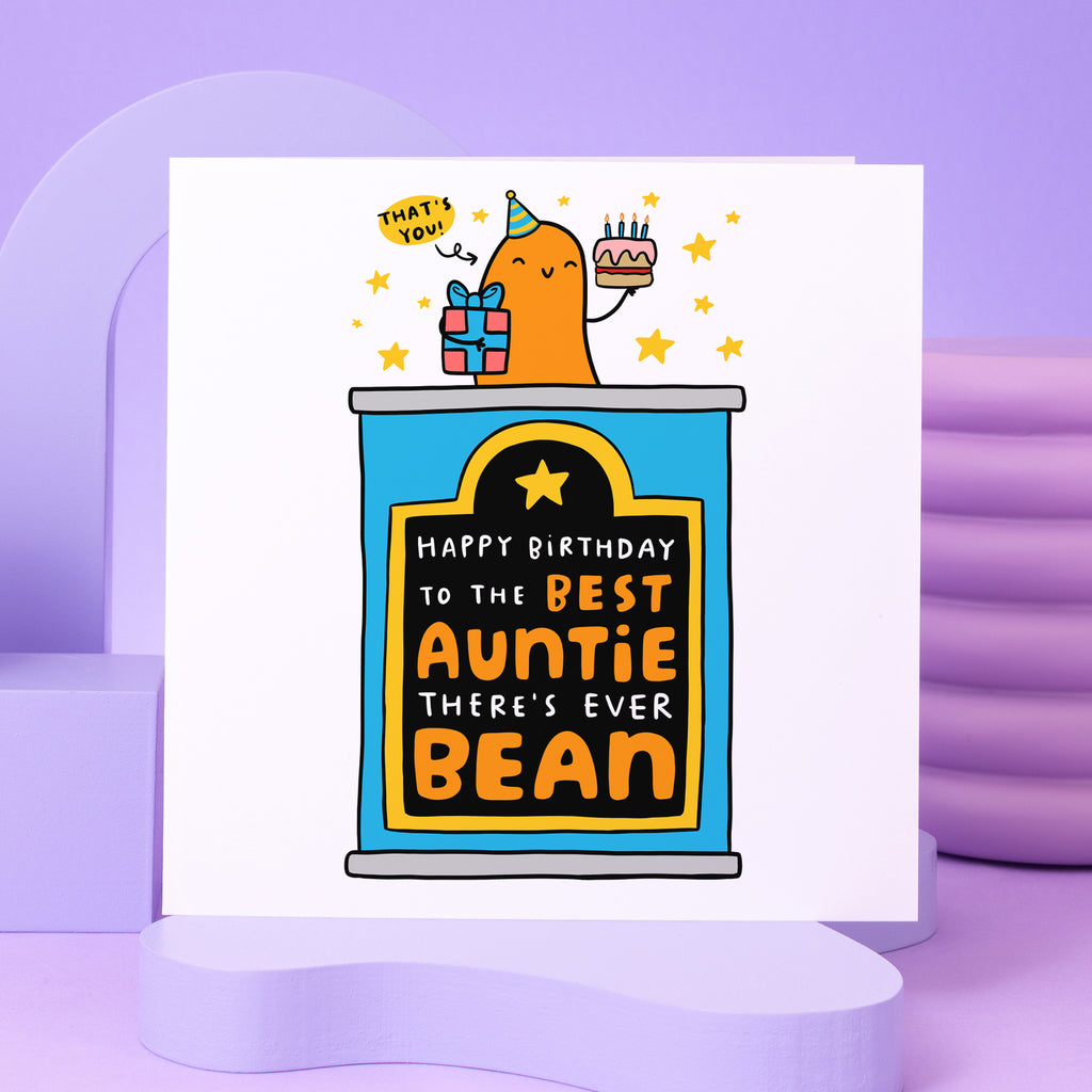 Best Auntie Ever Bean Birthday Card