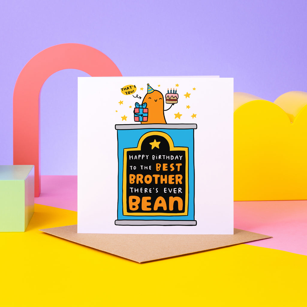 Best Brother Ever Bean Birthday Card