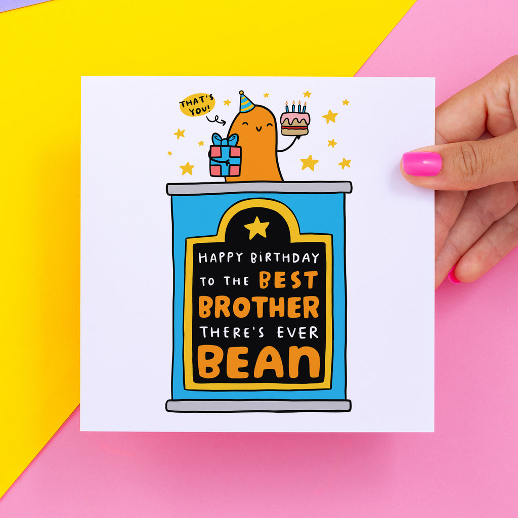 Best Brother Ever Bean Birthday Card