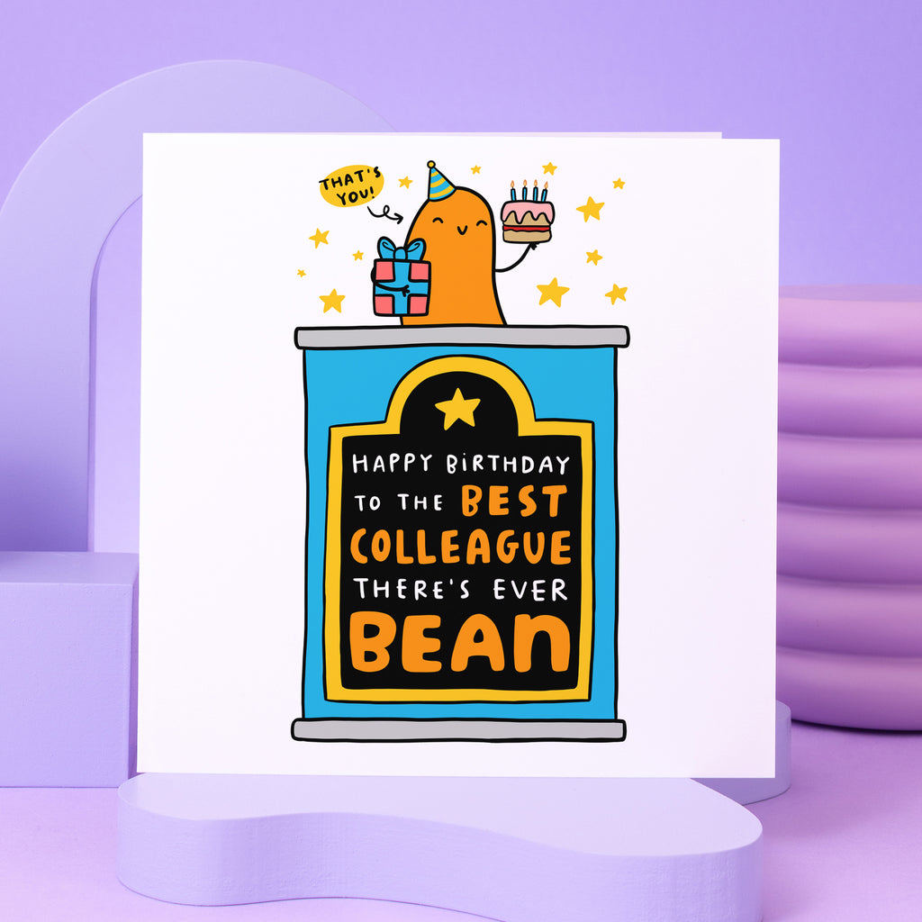 Best Colleague Ever Bean Birthday Card