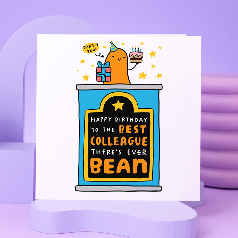 Best Colleague Ever Bean Birthday Card
