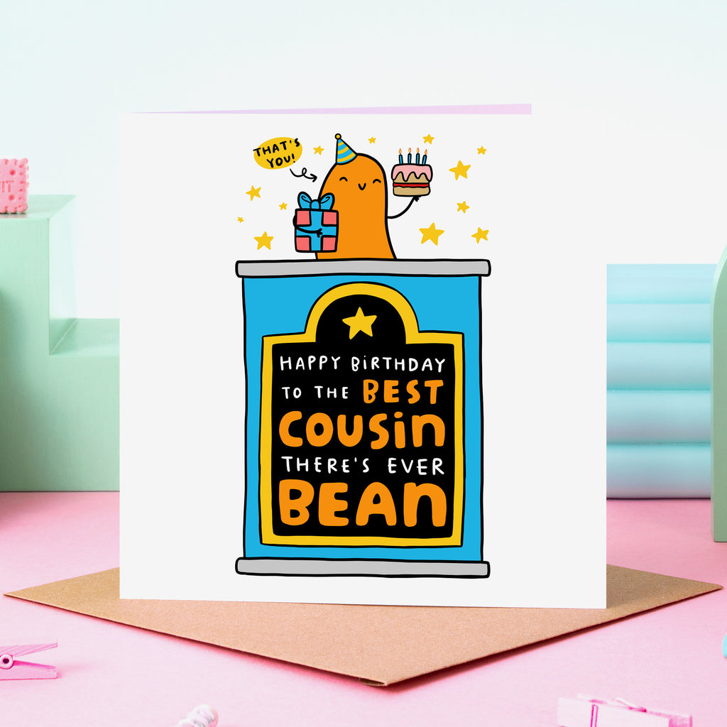 Best Cousin Ever Bean Birthday Card