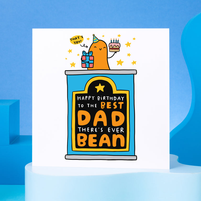 Best Dad Ever Bean Birthday Card