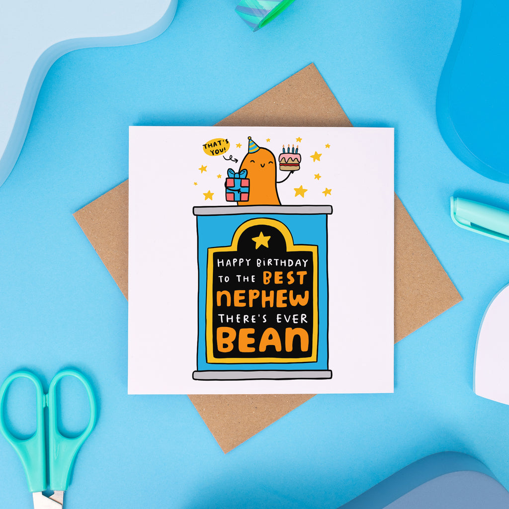 Best Nephew Ever Bean Birthday Card