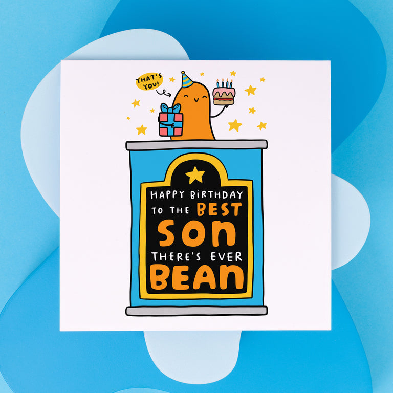 Best Son Ever Bean Birthday Card