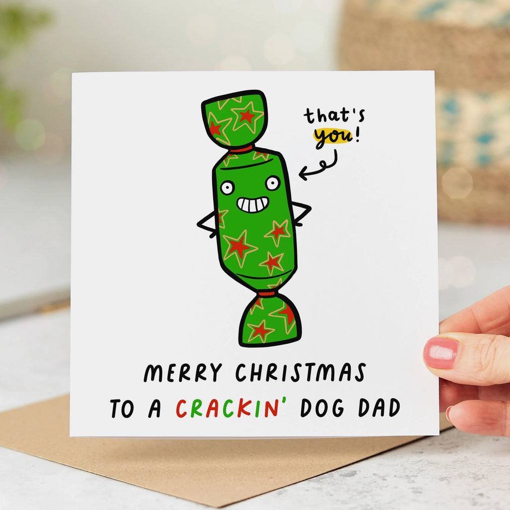 Crackin' Dog Dad Christmas Card