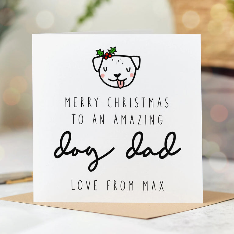 Amazing Dog Dad Personalised Christmas Card