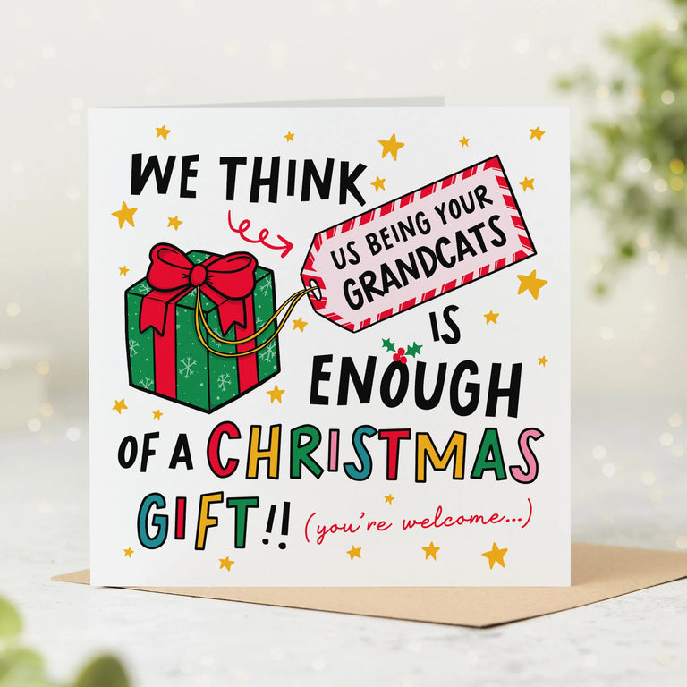 Grandcats Enough Of A Gift Christmas Card