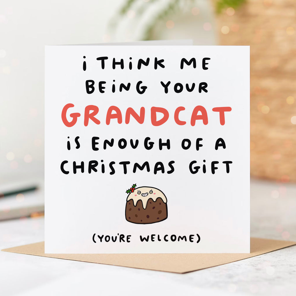 Grandcat Gift Christmas Card