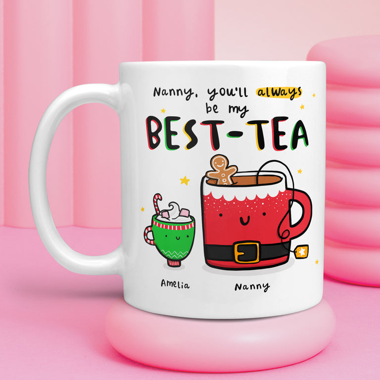 Nanny Best-Tea Personalised Christmas Mug