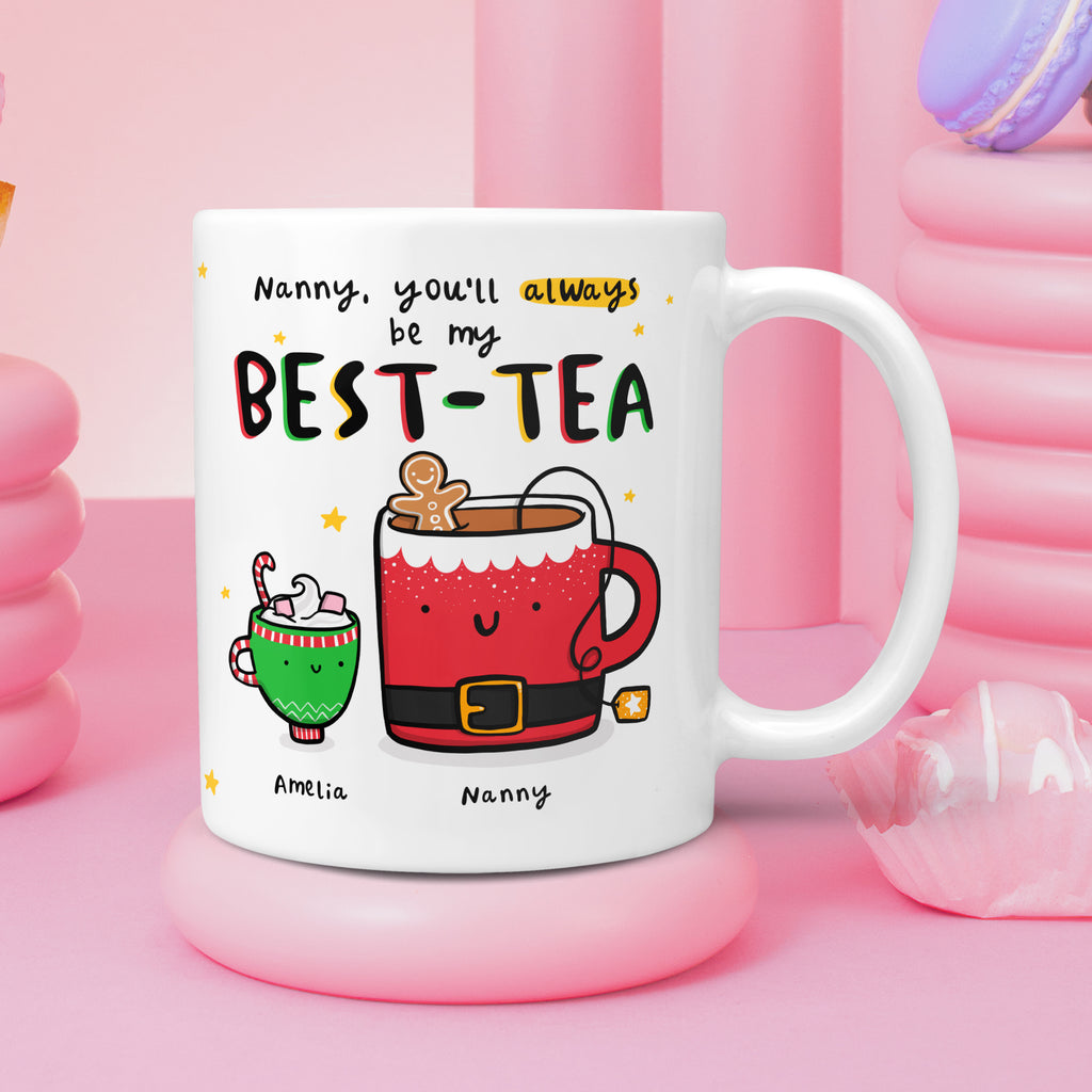 Nanny Best-Tea Personalised Christmas Mug