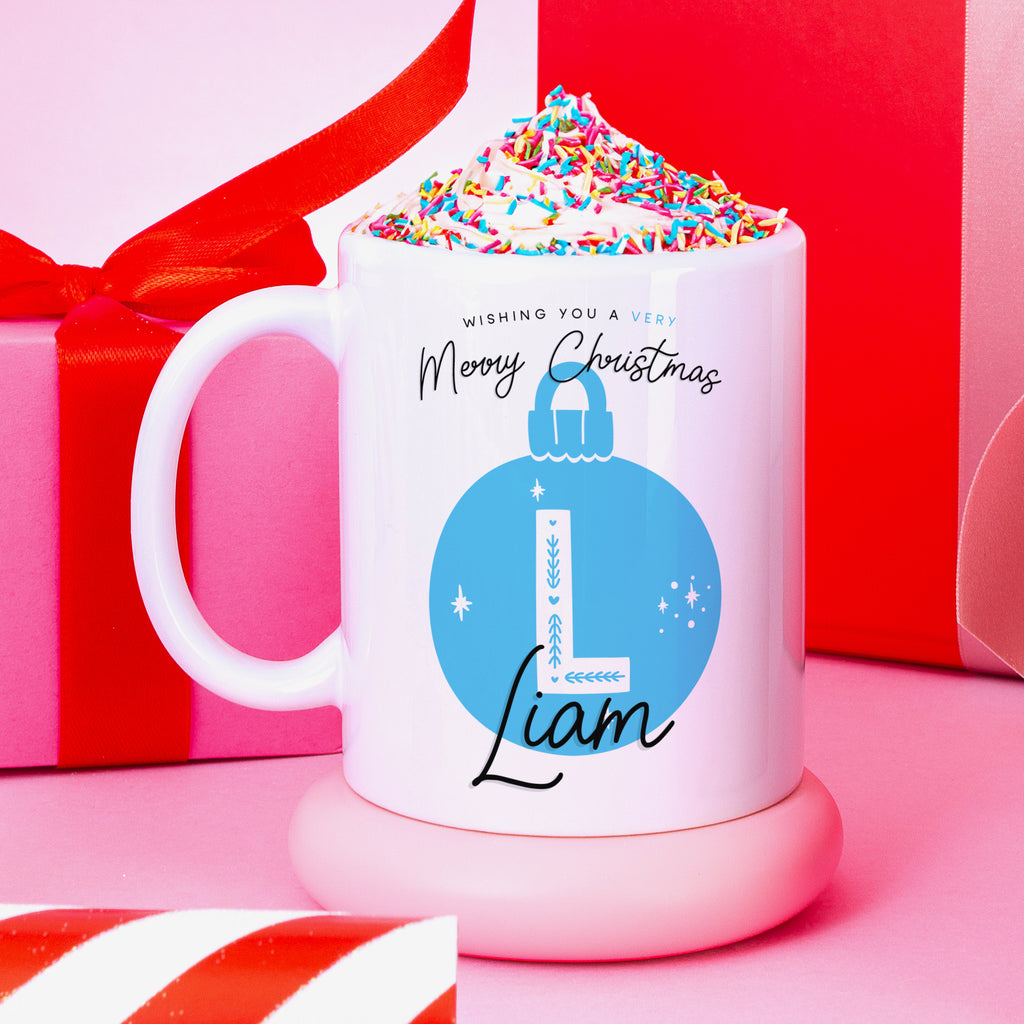 Christmas Bauble Personalised Name Mug