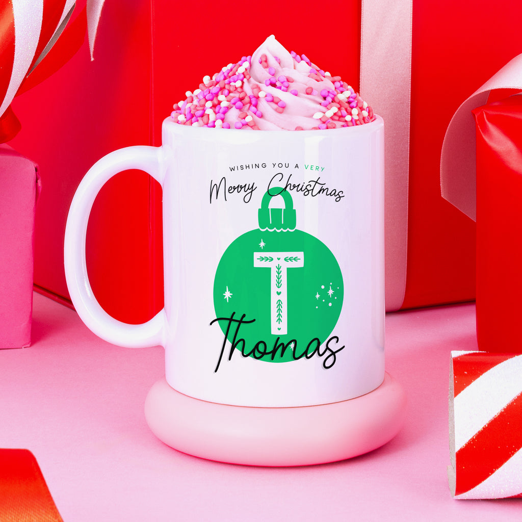 Christmas Bauble Personalised Name Mug